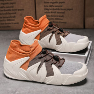 Mens Breathable Fly-Knit Slip-On Sneakers - Lightweight Daily Leisure Shoes