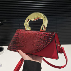 Womens Crocodile Pattern Small Square Bag: Premium Street-Trend Purse