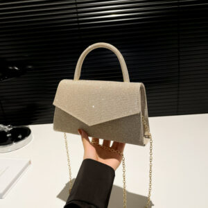 Womens Street-Trend Metallic Bag: Autumn 2024 Medium Square Purse